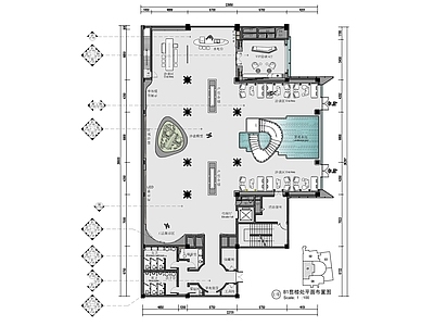 现代售楼处 750㎡销售中心 售楼处 营销中心 售房部 售楼会所 施工图