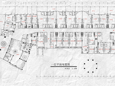 现代酒店 浪漫主题设计 平面布置图 地名风情度假 施工图