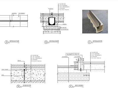 给排水节点详图 成品线性排水沟 排水沟节点 施工图
