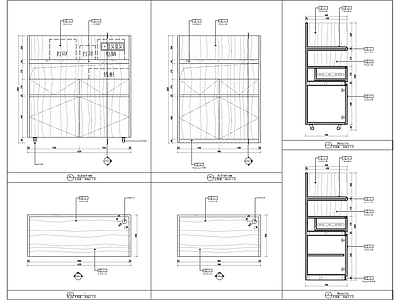 现代家具节点详图 隔断矮柜节点图 施工图