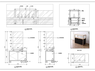 现代轻奢家具节点详图 柜体节点 酒柜 精品柜 施工图