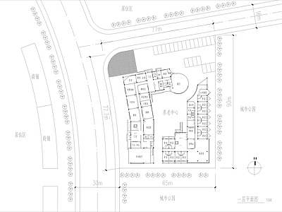 现代养老院 平面 施工图