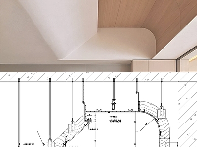 现代简约吊顶节点 异形吊顶大样图 施工图