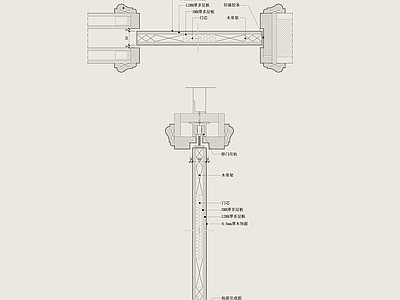 现代门节点 移节点大样图 移节点图 施工图