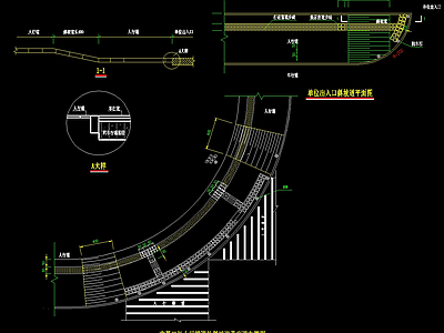 景观节点 市政人行道无障碍 人行道 盲道 施工图