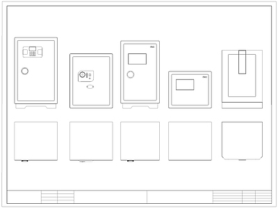 现代柜子 保险柜 保险箱 施工图