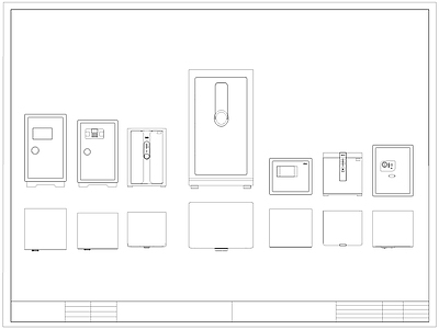 现代柜子 保险柜 保险箱 施工图