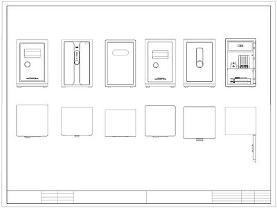现代柜子 保险柜 保险箱 施工图