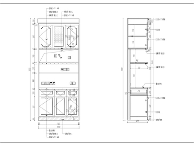 现代轻奢家具节点详图 柜体节点 服务柜台 施工图