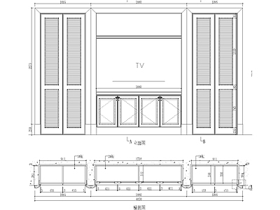 欧式家具节点详图 柜体节点 欧式百叶柜 施工图