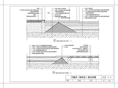 现代地面节点 槛石 有防水 家装节点 地台节点 槛石节点 地毯节点 施工图