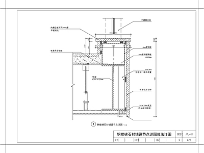 现代楼梯节点 钢石材铺设 家装节点 GRG 施工图