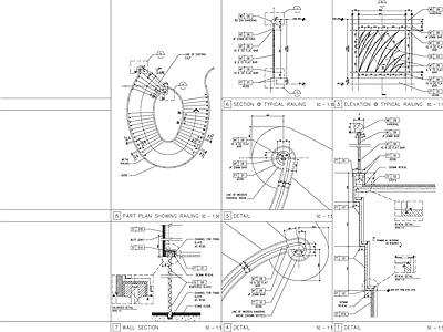 现代楼梯节点 异形旋转 家装节点 GRG 施工图