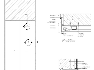 现代门节点 现代电梯厅做法 施工图