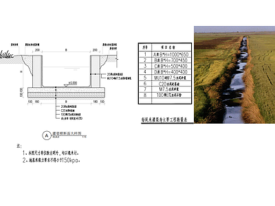 给排水节点详图 稻田灌溉渠 排水沟节点 施工图