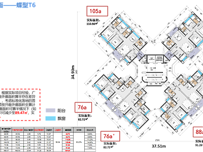 现代住宅楼建筑 住宅 高层 蝶形 T6 施工图