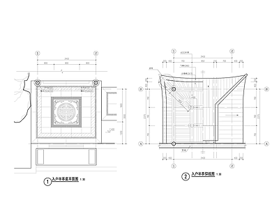 新中式中式亭子 入户半亭 施工图