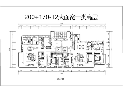 现代住宅楼建筑 200角厅 LDKB一体化 170大面宽 一类高层 施工图