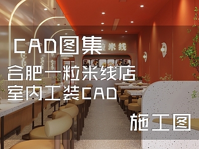 现代快餐店 合肥一粒米线店 施工图