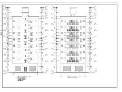 现代简欧住宅楼建筑 住宅楼 矮层楼房 房屋建筑 人才公寓 施工图