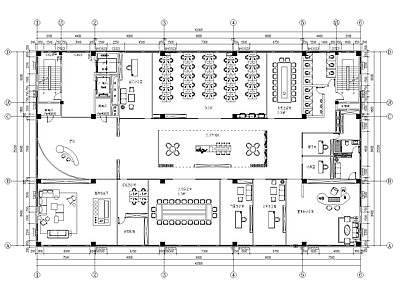 现代办公室 办公室 办公室平面 平面布置图 洽谈室 施工图