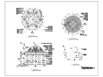 欧式亭子 景观亭 施工图