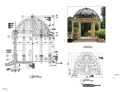 欧式亭子 景观亭 施工图