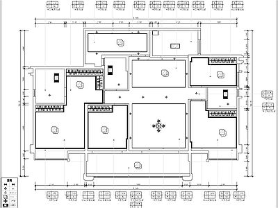 现代新中式住宅楼建筑 平面布置图 原创家装工装设计 地面 天吊顶 施工图