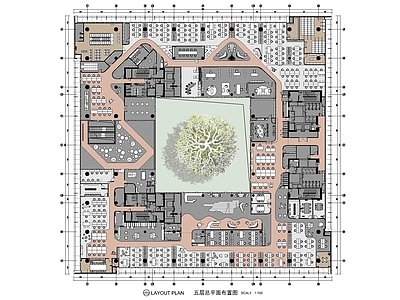 现代整体办公空间 大型办公室 服装办公室 办公空间 开敞办公区 施工图