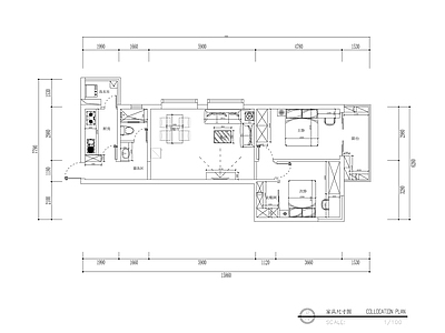 现代美式整体家装空间 两室一厅小户型 大平层 小户型 别墅 施工图