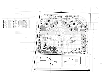 现代公园景观 曲线 施工图