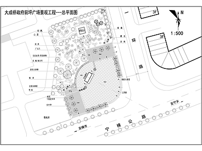 现代公园景观 曲线 施工图