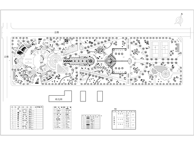 现代公园景观 曲线 施工图