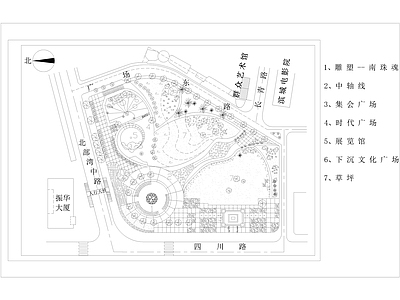 现代公园景观 口袋公园 施工图