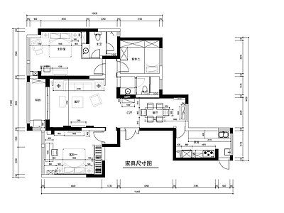 现代轻奢整体家装空间 室内详图 大平层 小户型 别墅 施工图