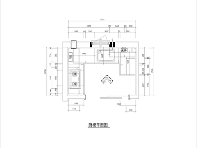 现代厨房 柜深化结构图 剖面立面图 施工图