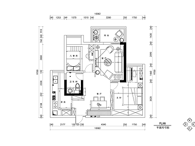 现代轻奢整体家装空间 两室两厅户型 大平层 别墅 小户型 施工图