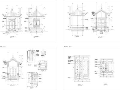 景观节点 中式岗亭 施工图