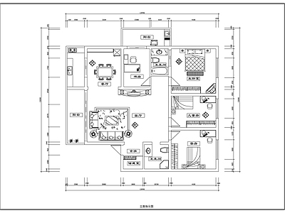 现代新中式整体家装空间 四室两厅经典家装 大平层 别墅 小户型 施工图