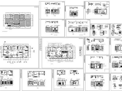 现代新中式整体家装空间 大平层住宅楼装修 大平层 小户型 别墅 施工图