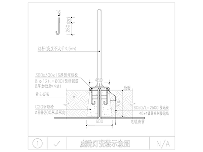 电气节点 灯安装大样 施工图