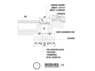 给排水节点详图 卵石排水沟 施工图