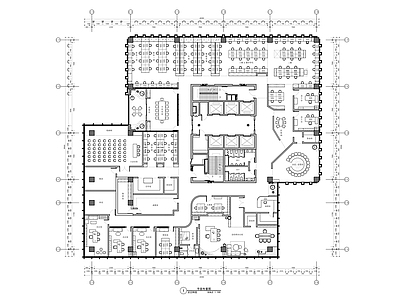 现代整体办公空间 办公空间平面设计 施工图