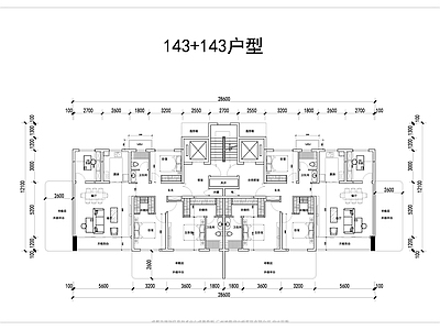 现代住宅楼建筑 143小高 基准方中 施工图