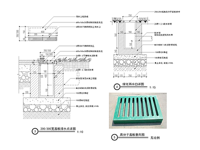 给排水节点详图 雨水口节点 排水沟节点 施工图