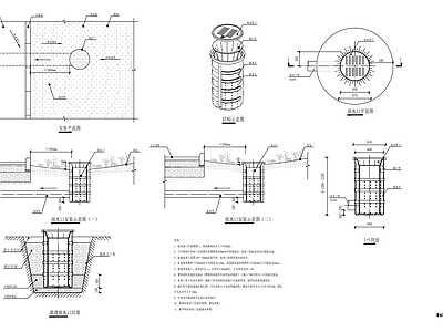 给排水节点详图 雨水口节点 下凹绿地雨水口 施工图