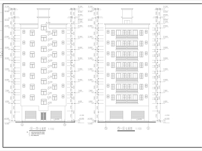 现代住宅楼建筑 多层 施工图