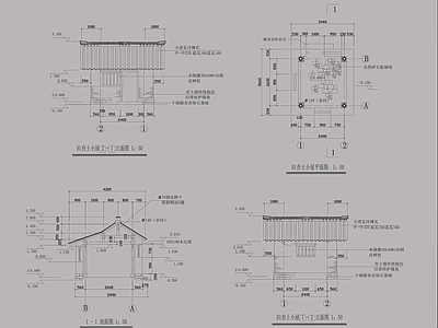 景观节点 夯土小屋含结构 施工图