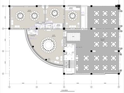现代新中式中餐厅 弧形餐厅 施工图