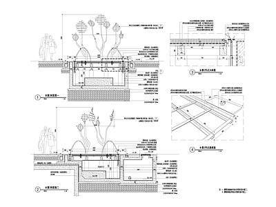 现代公园景观 旱喷 施工图